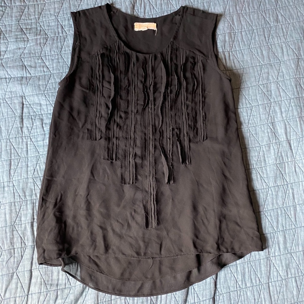 ANTHROPOLOGIE LOST APRIL BLACK SLEEVELESS TOP